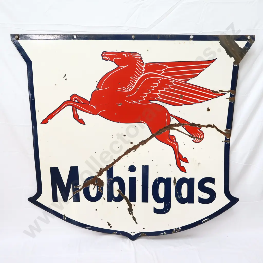 LARGE Double Sided Mobil Enamel Sign Image 1++