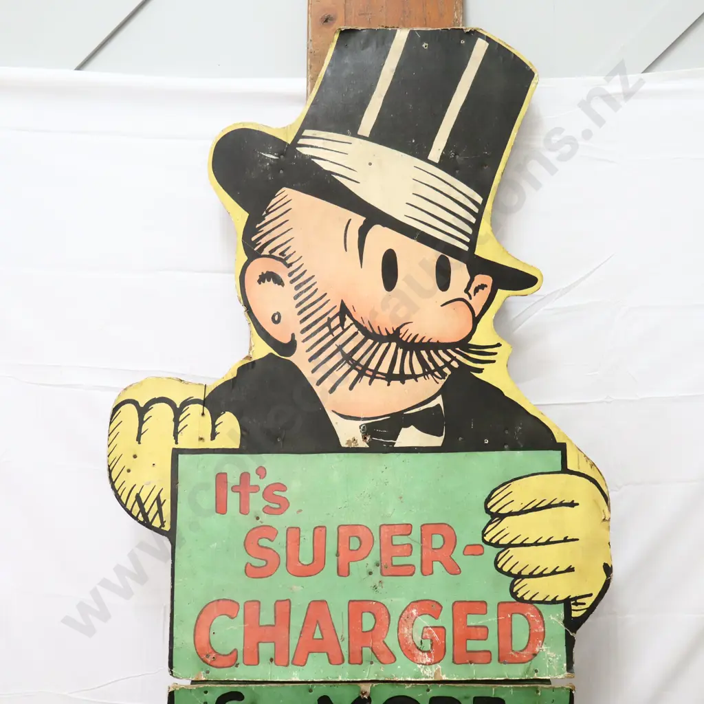 LARGE RARE Super Shell Hard Card Advertising Figure Image 1++