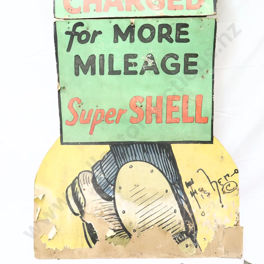 LARGE RARE Super Shell Hard Card Advertising Figure Image 1++