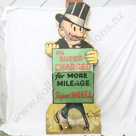 LARGE RARE Super Shell Hard Card Advertising Figure