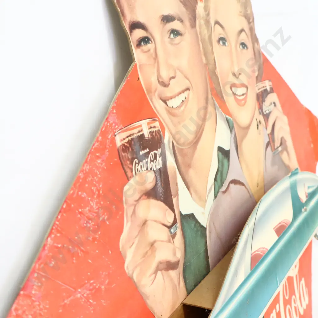 1950's Coca Cola Sign With Pop Out Space Aged Car Image 1++