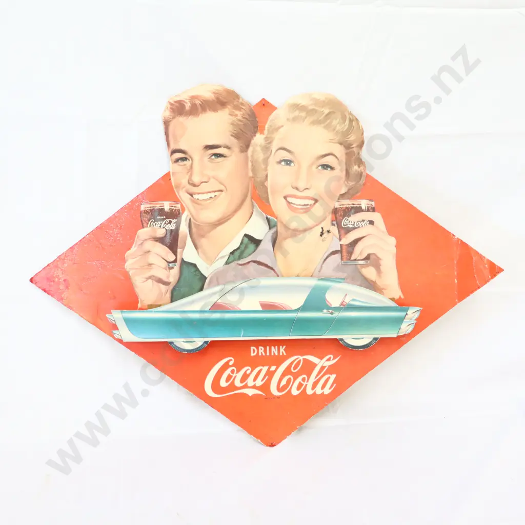 1950's Coca Cola Sign With Pop Out Space Aged Car Image 1++