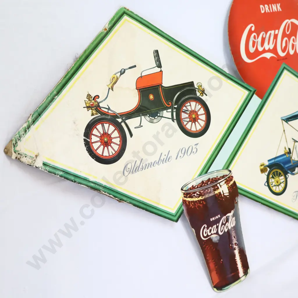 Coca Cola Sign with Brass Era Cars Image 1++