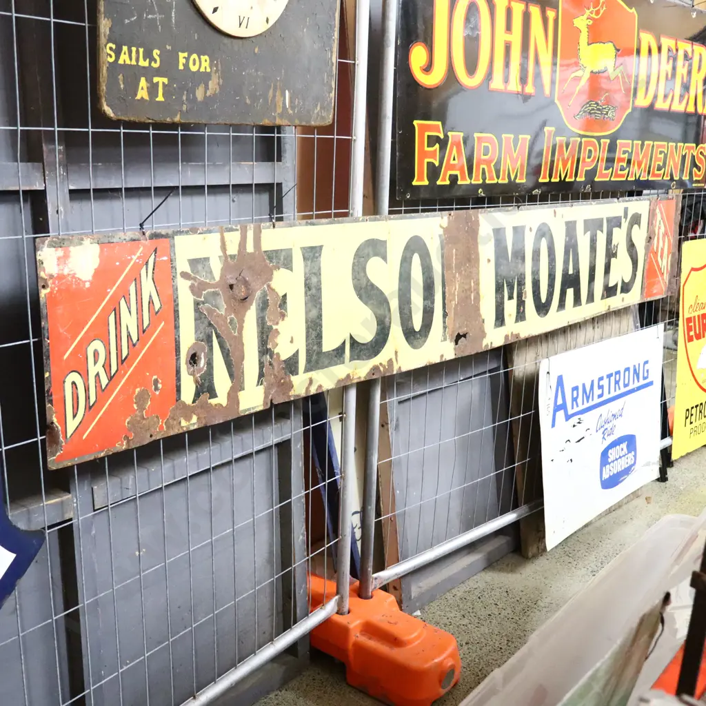LARGE Nelson Moates Enamel Sign Image 1++