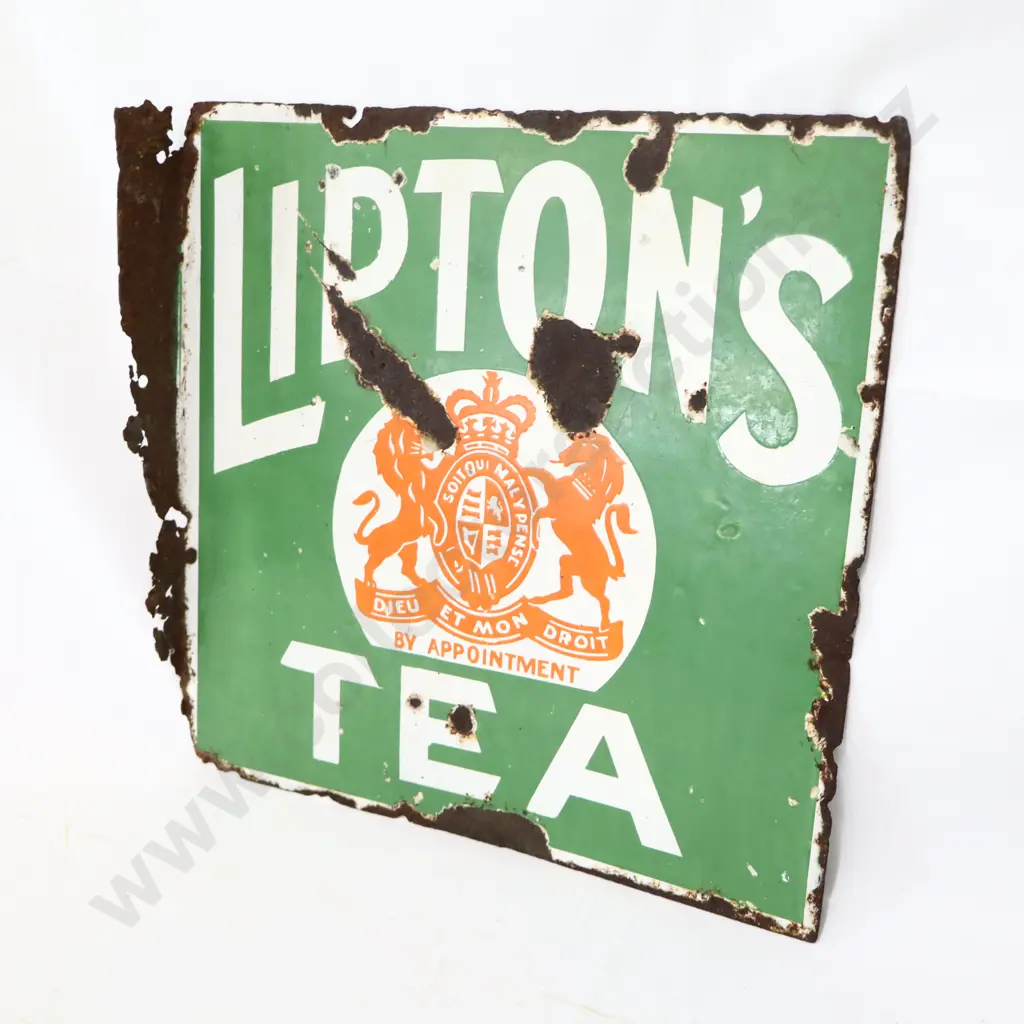 Liptons Tea Double Sided Enamel Sign Image 1++