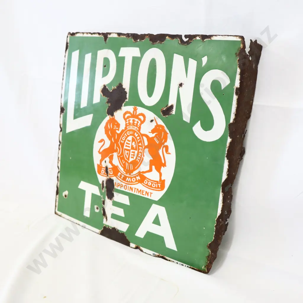 Liptons Tea Double Sided Enamel Sign Image 1++