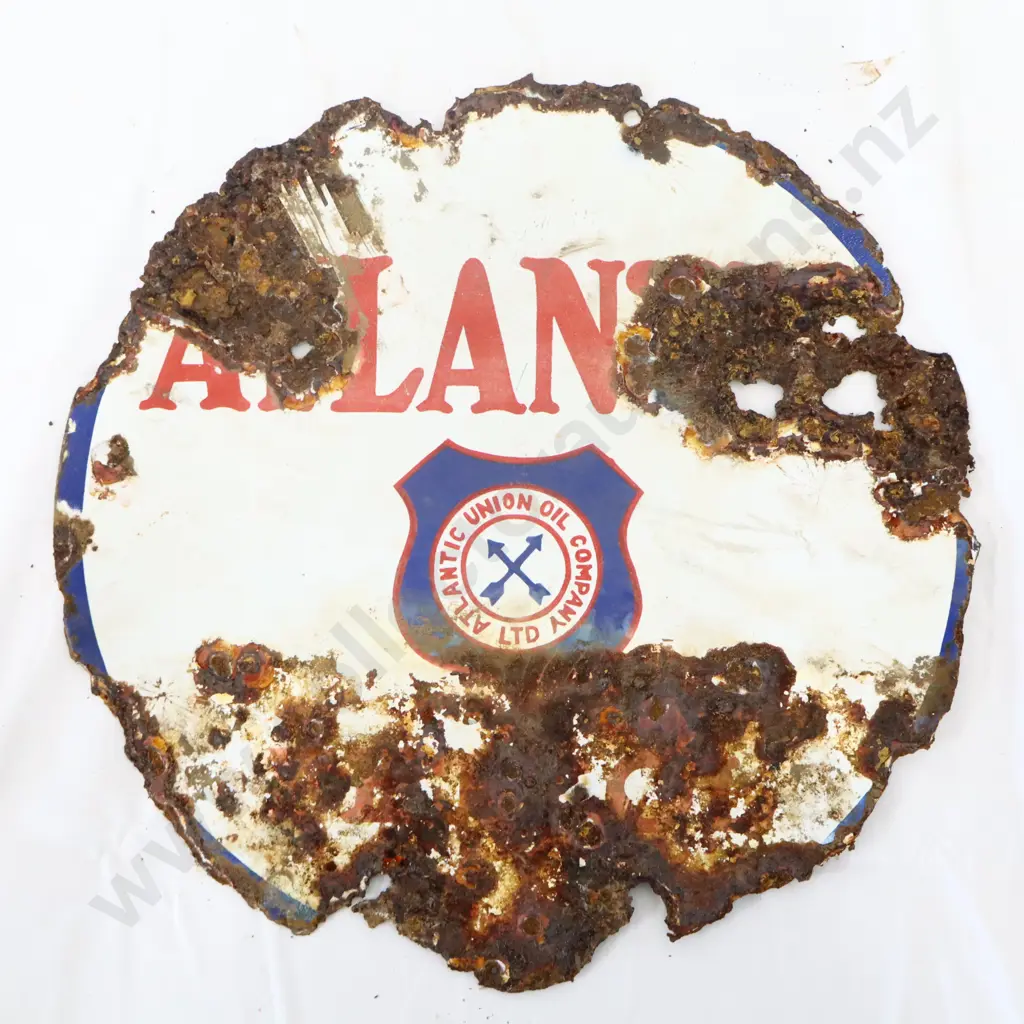 EARLY Atlantic Enamel Sign Image 1++