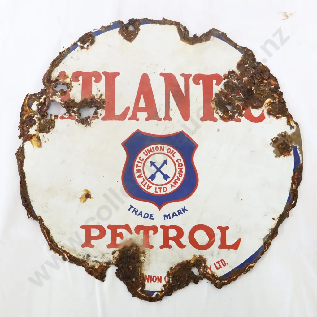EARLY Atlantic Enamel Sign Image 1++