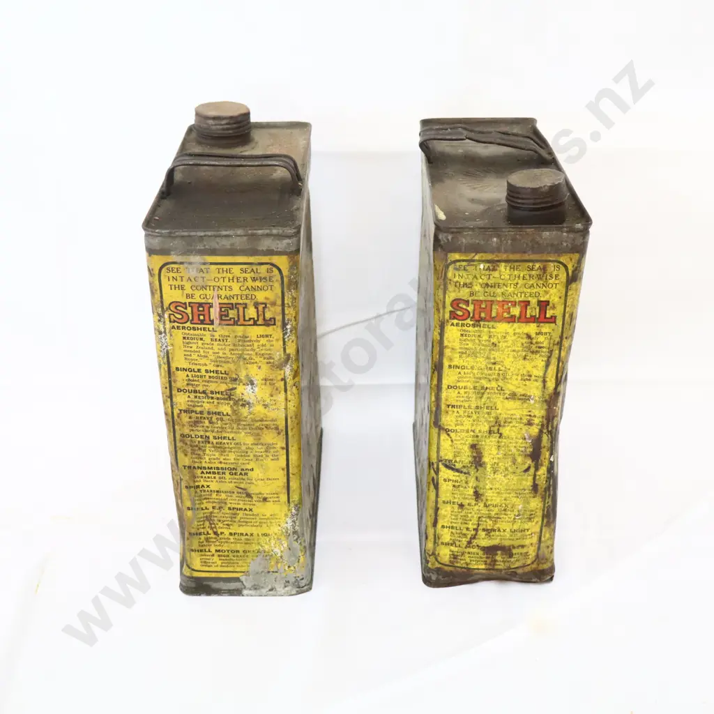 FULL SET 1930's Shell Oil Tins Single, Double, Triple and Golden Image 1++