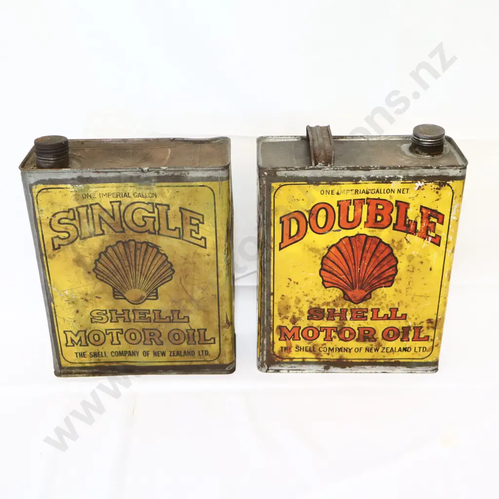 FULL SET 1930's Shell Oil Tins Single, Double, Triple and Golden Image 1++