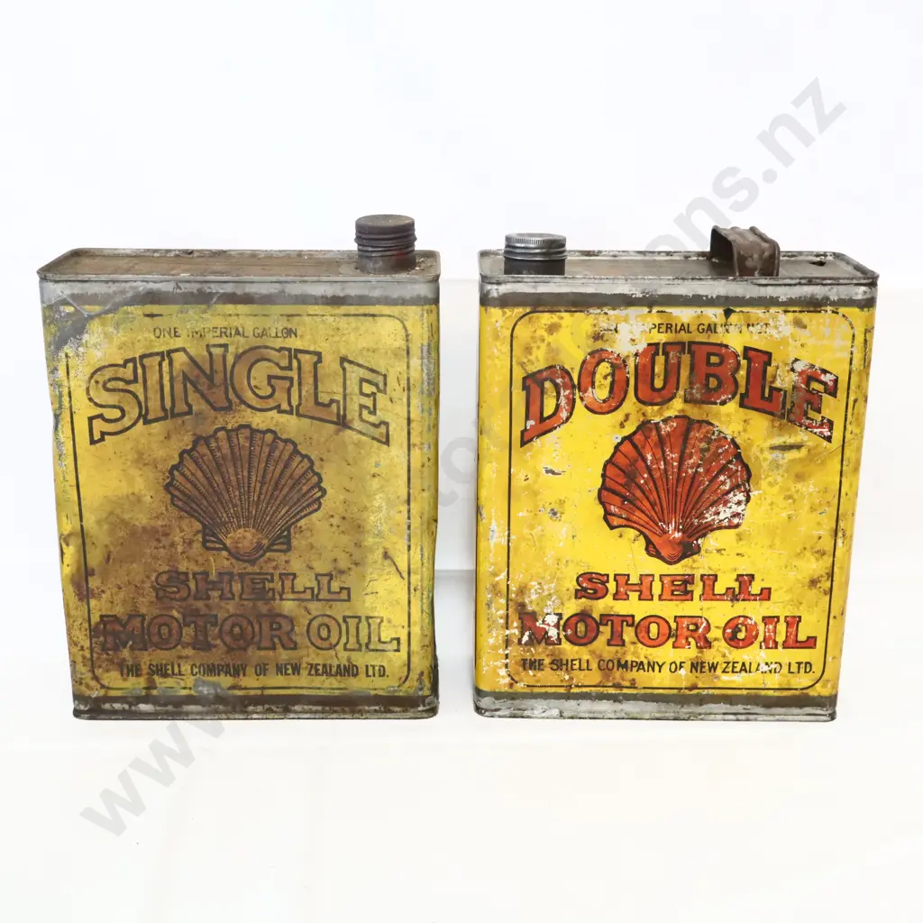 FULL SET 1930's Shell Oil Tins Single, Double, Triple and Golden Image 1++