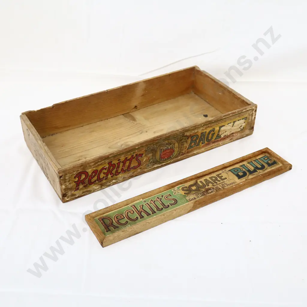 Reckitts Wooden Box with Small Wooden Sign Image 1++