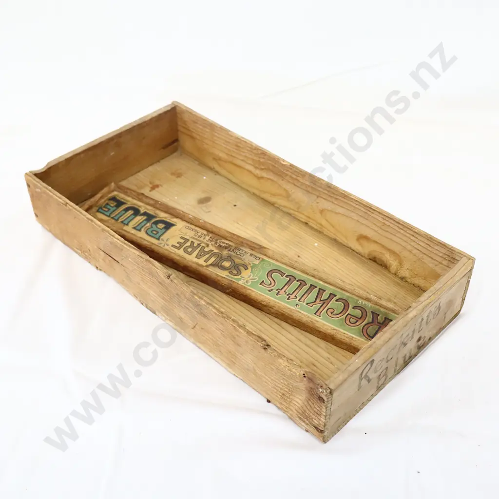 Reckitts Wooden Box with Small Wooden Sign Image 1++