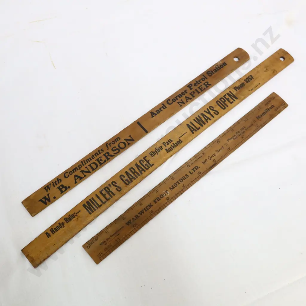 Car Related Advertising Rulars x 3 Image 1++