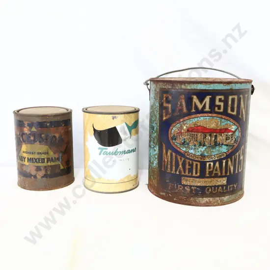 NEW OLD STOCK Samson, Excelsior and Taubman's Paint Tins
