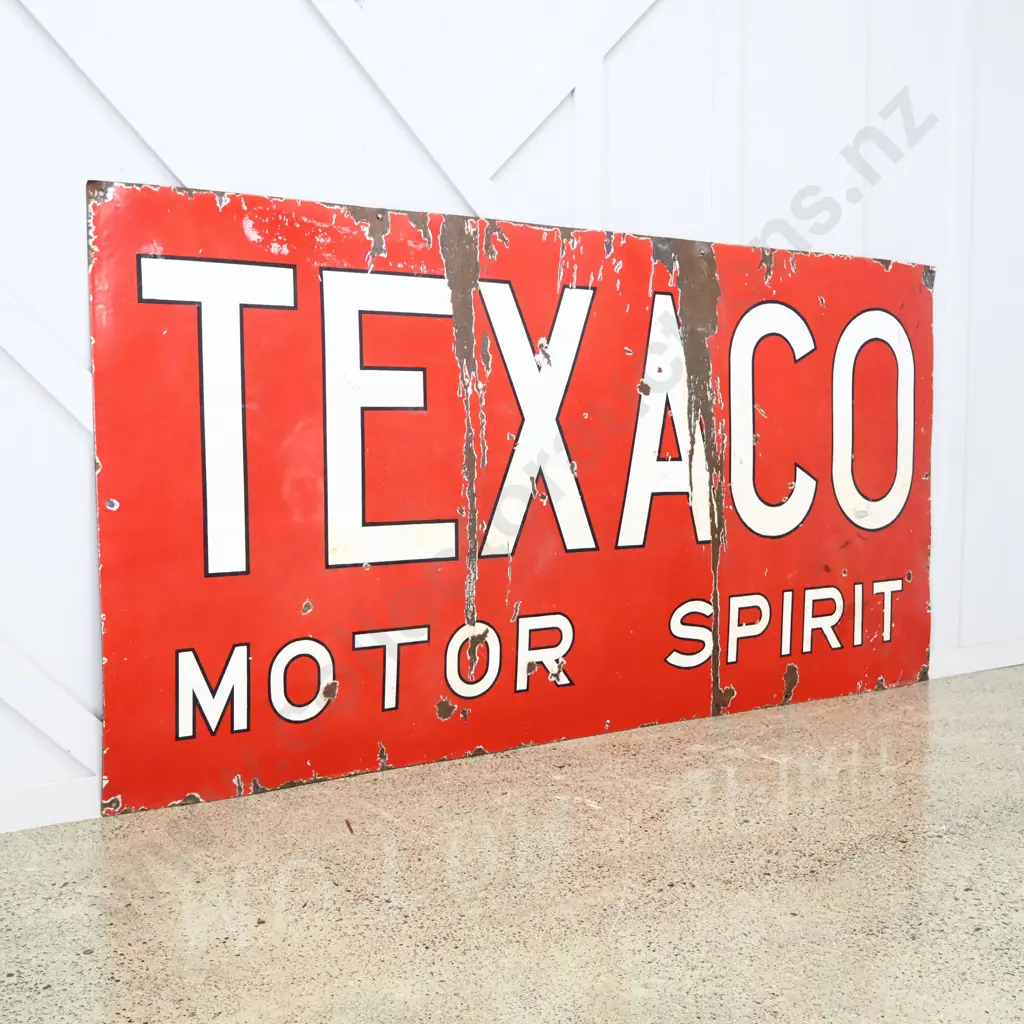 LARGE Early 6x3 Foot Enamel Texaco Sign Image 1++