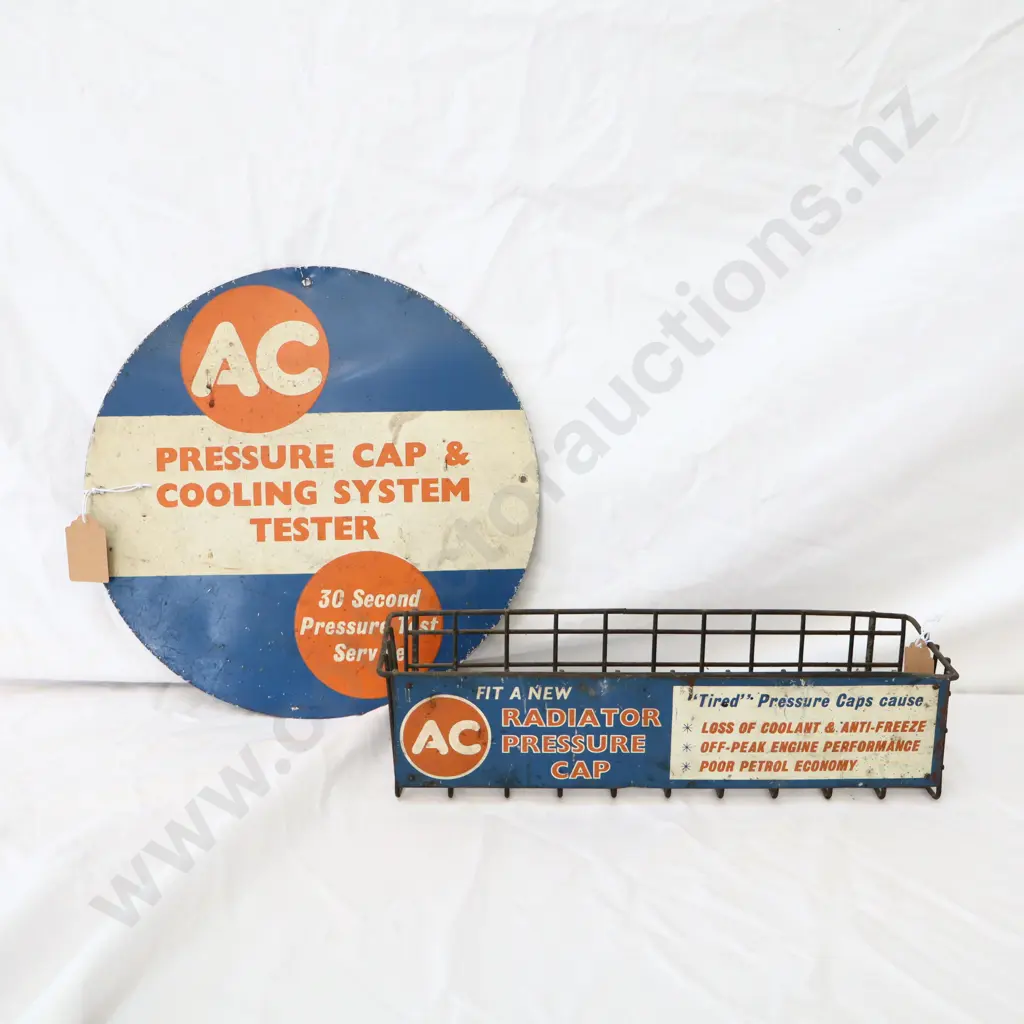 AC Tin Sign And AC Radiator Cap Basket Image 1++