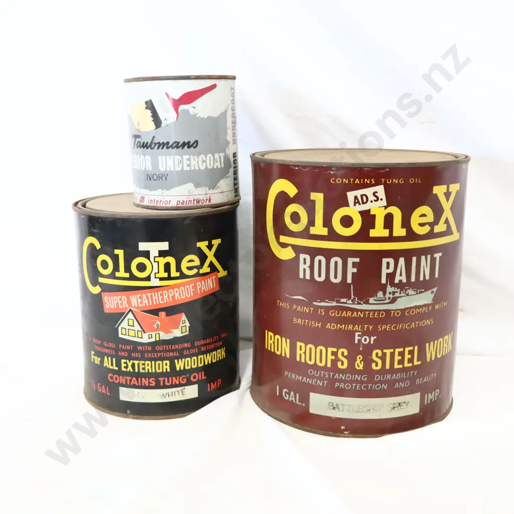NEW OLD STOCK Colonex, Colonex and Taubams Paint Tins Image 1++