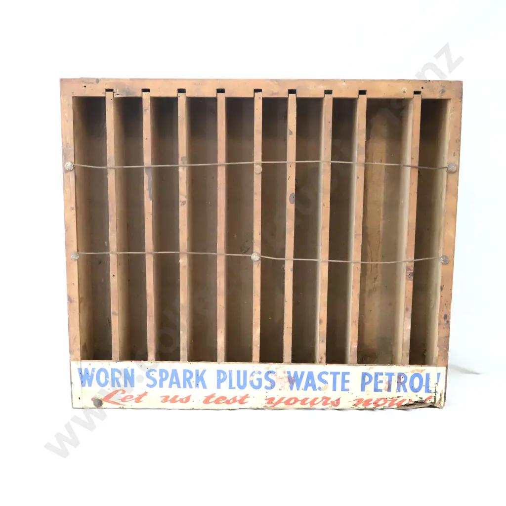 Worn Spark Plugs Waste Petrol Wooden Display Image 1++