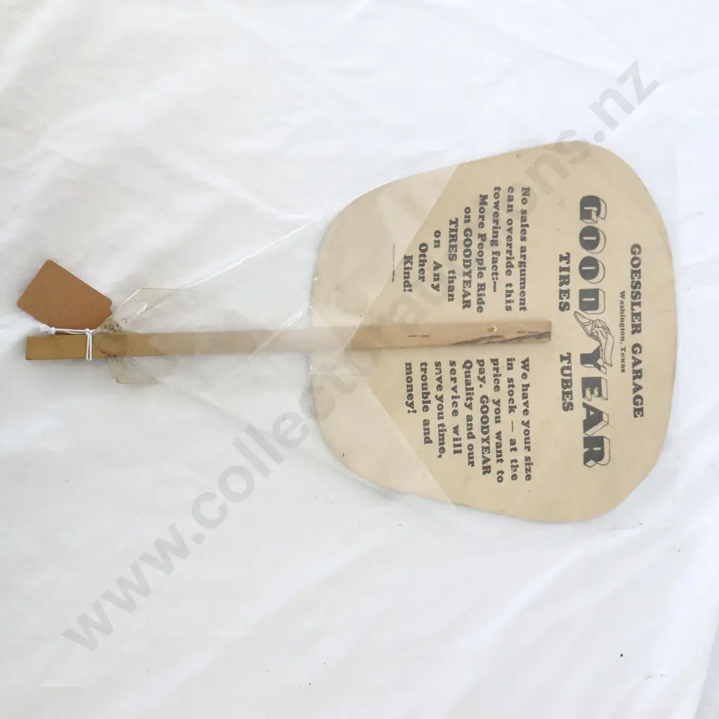 NEW OLD STOCK Goodyear Promotional Pictorial Fan Image 1++