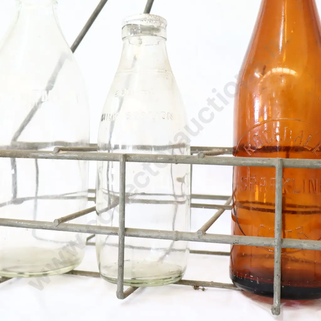 10 Bottle Oil Basket With 2 x Milk Bottles Image 1++