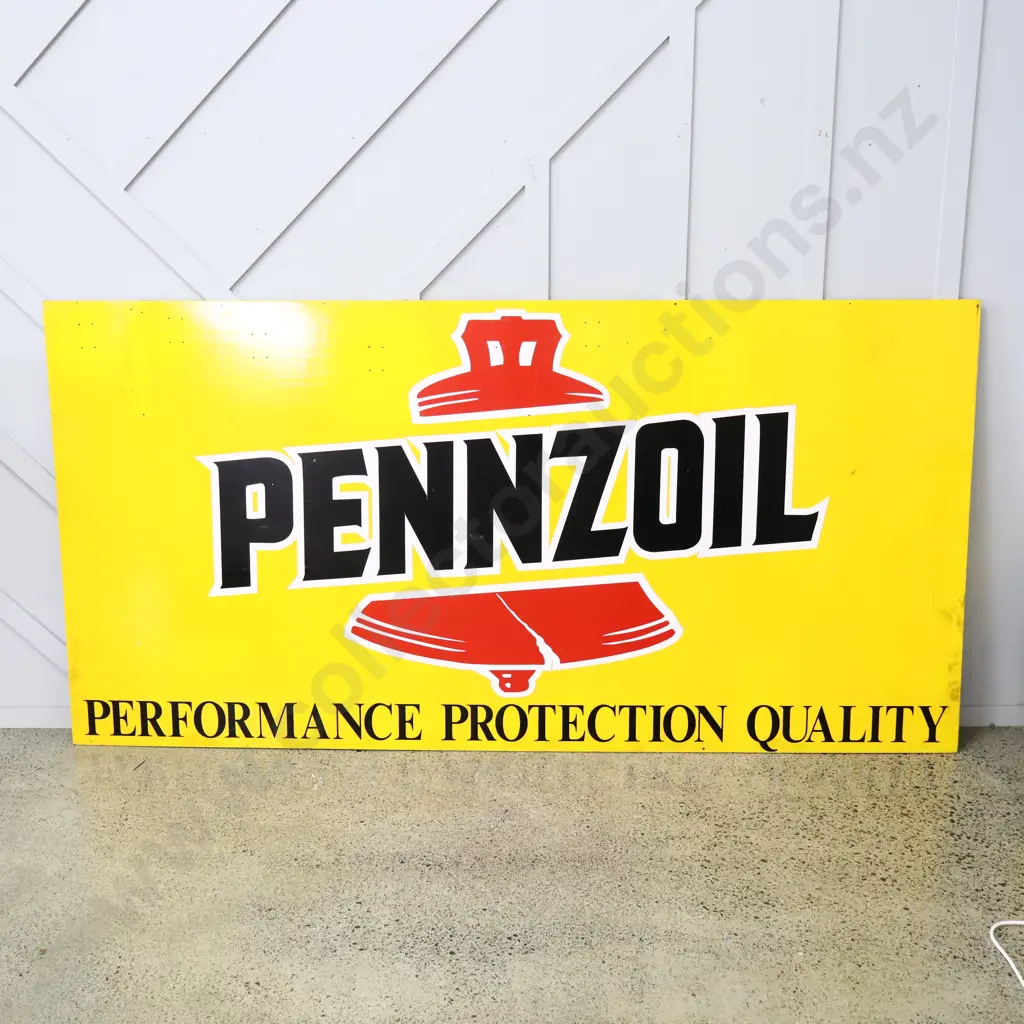 Large Wooden Rectangle Pennzoil Sign Image 1++