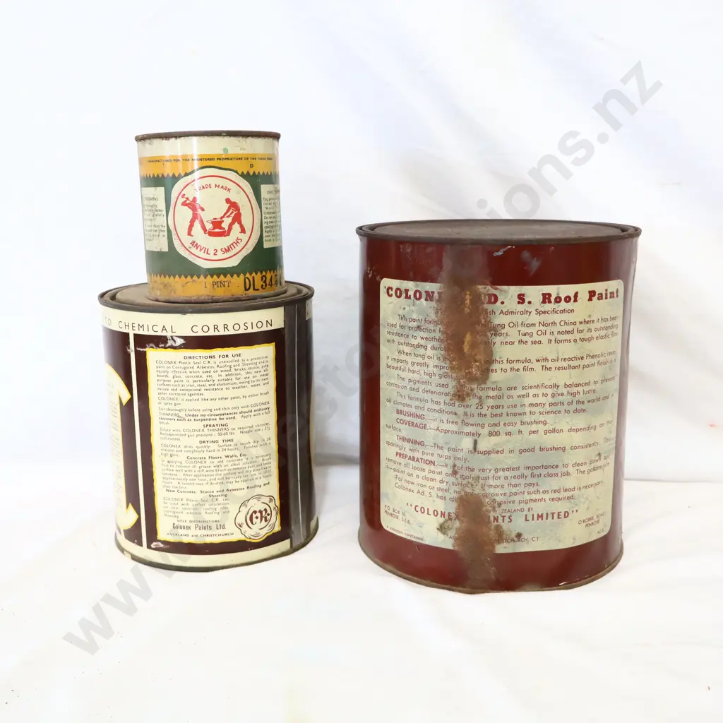 NEW OLD STOCK Colones, Colonex and Anvil Paint Tins Image 1++