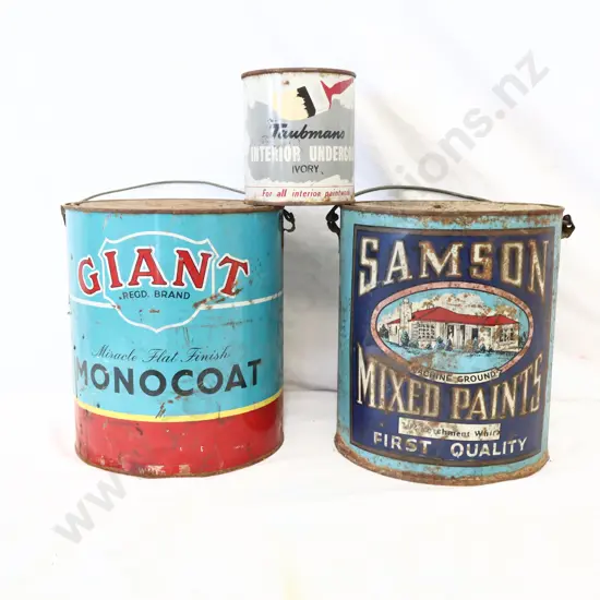 NEW OLD STOCK Samson, Giant and Taubmans Paint Tins