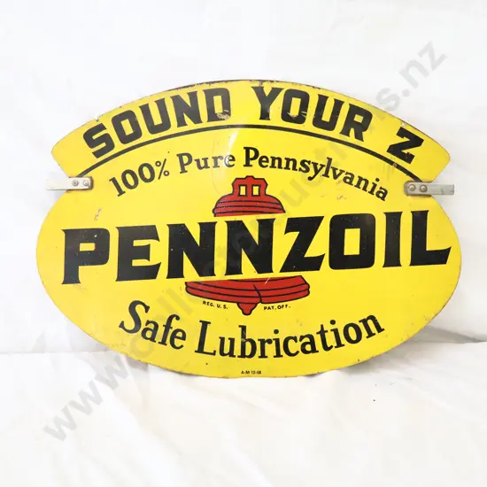 Sound Your Z Steel Sign With Clips Dated 1958
