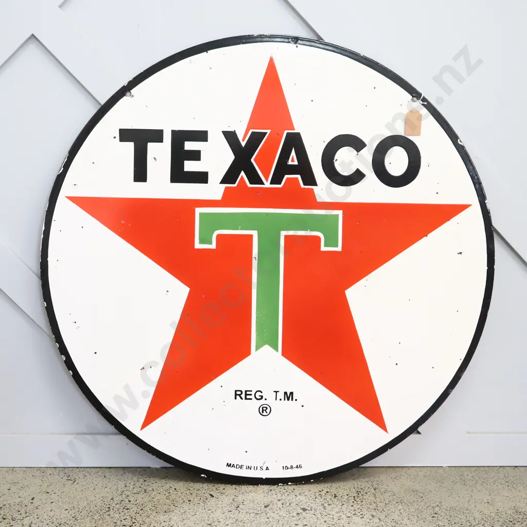 REPRODUCTION Double Sided Texaco Sign Image 1++