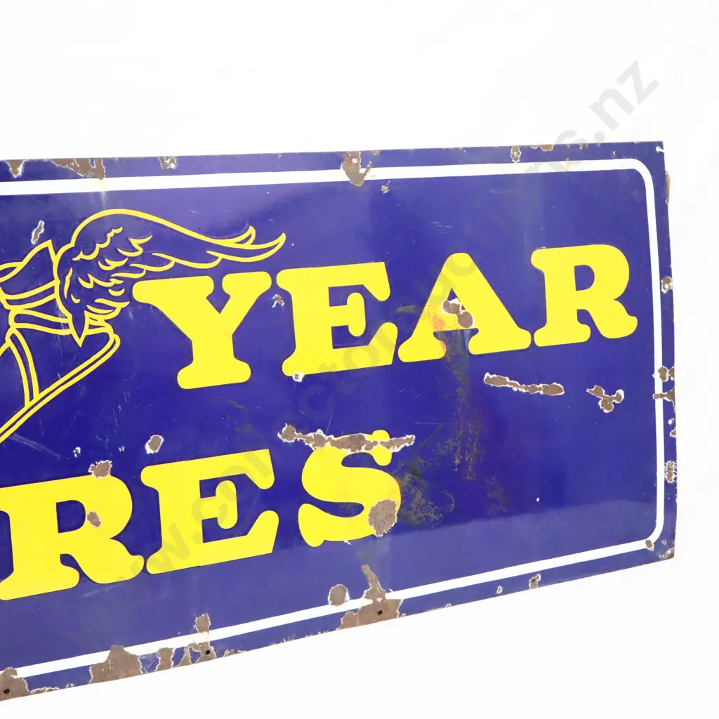 LARGE Goodyear Tires Enamel Sign Image 1++