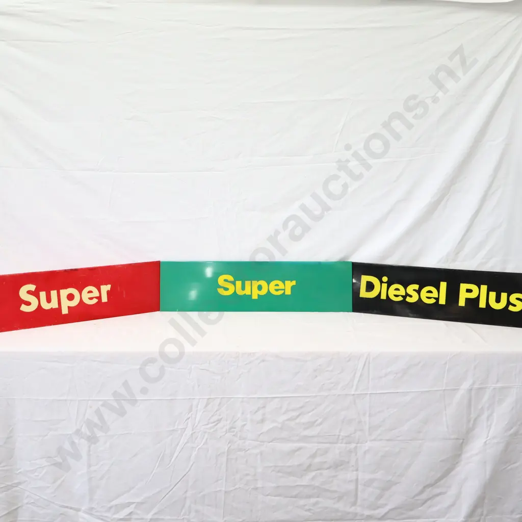 3 x Plastic Bowser Signs Super, Super and Diesel Image 1++