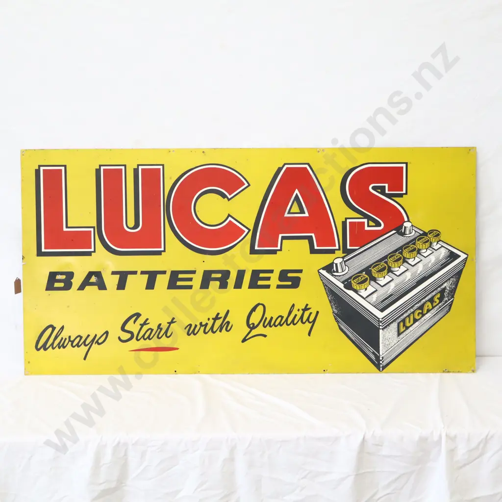 Lucas Batteries Tin Sign (Firth Signs Auckland Makers) Image 1++
