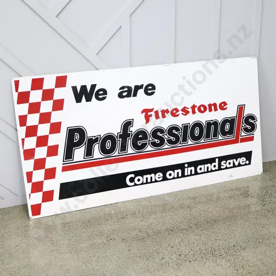 LARGE Firestone Professionals Tin Sign