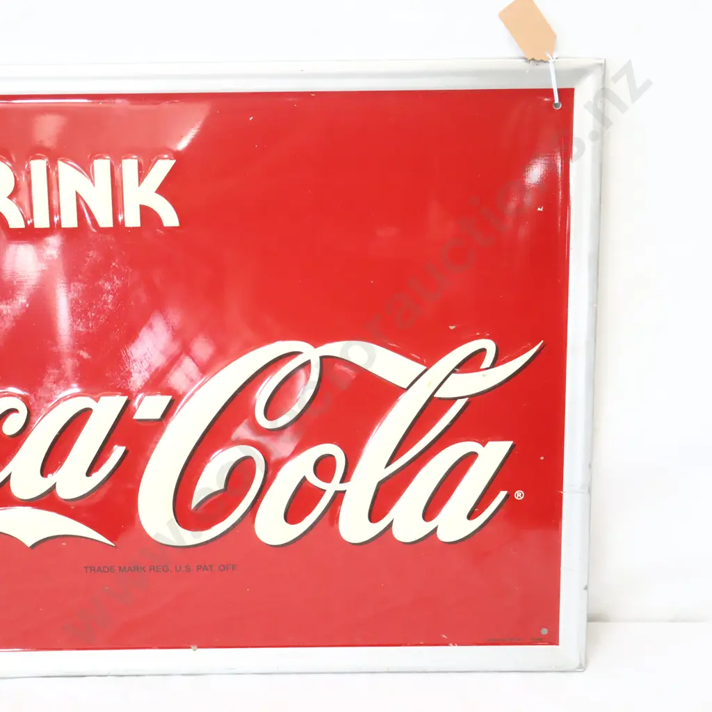 Pause…Drink Coca Cola Tin Embossed Sign Image 1++