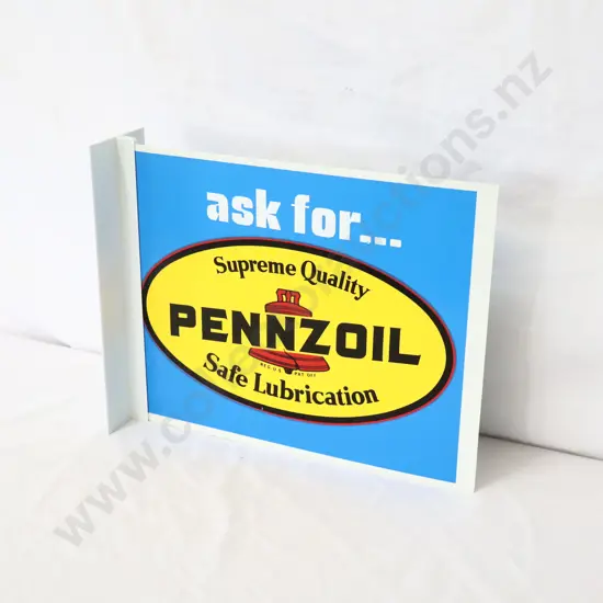 Ask For Pennzoi Plastic Flanged Sign NEW OLD STOCK