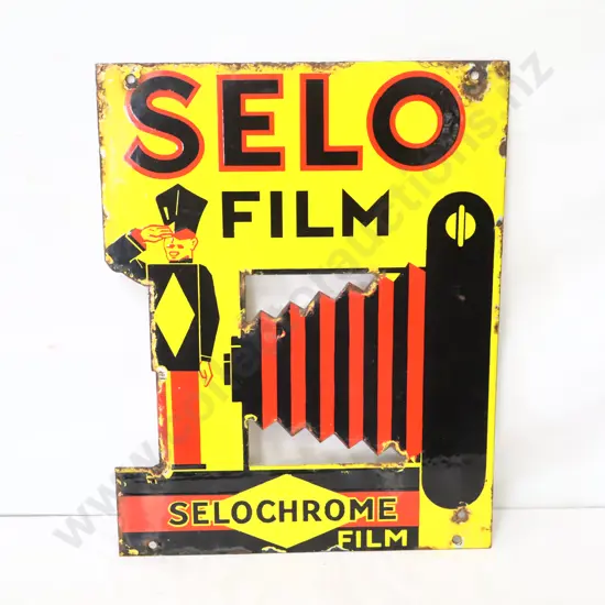RARE Diecut Selo Film Cameras's Double Sided Enamel Sign