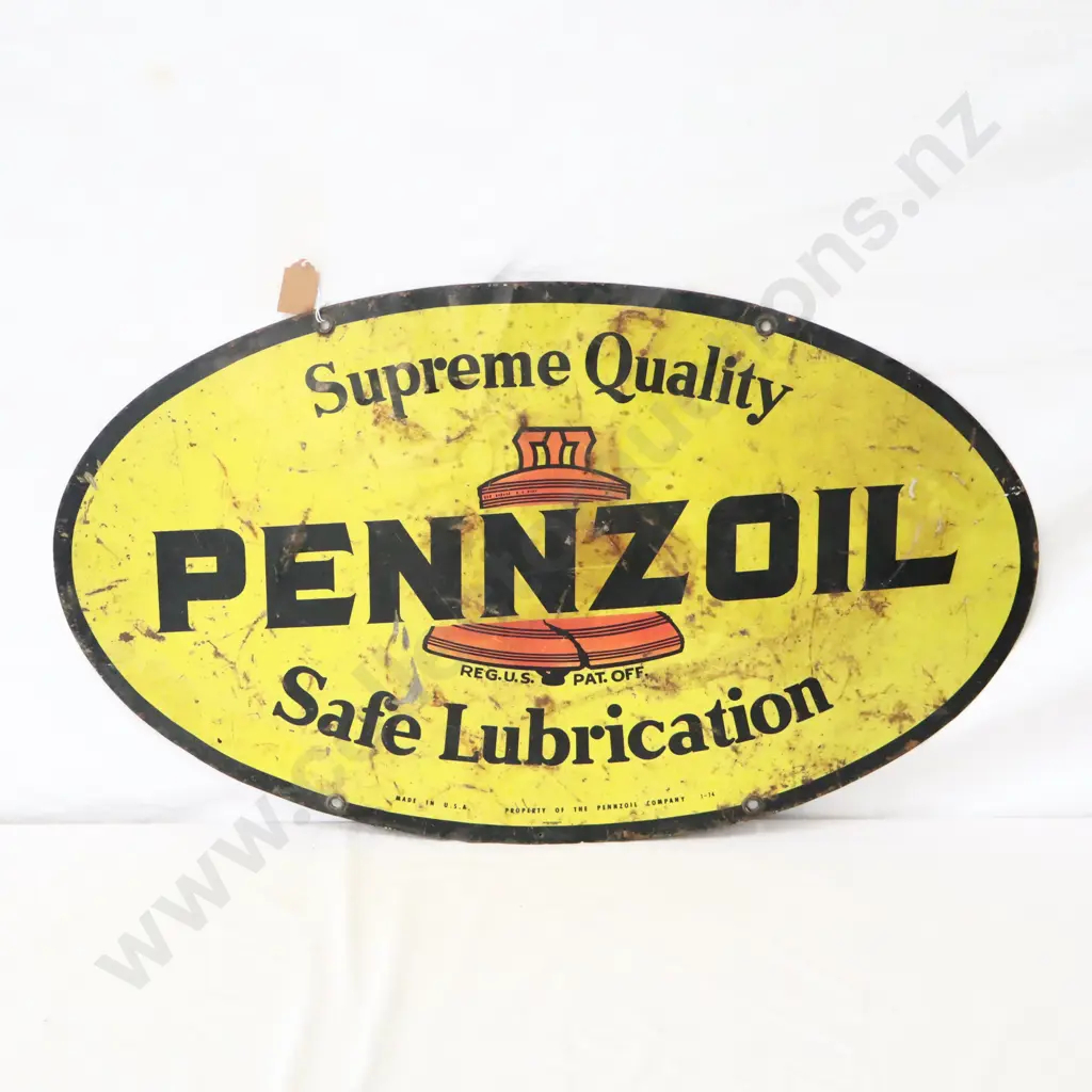 Steel Pennzoil Oval Dated 1974 Image 1++