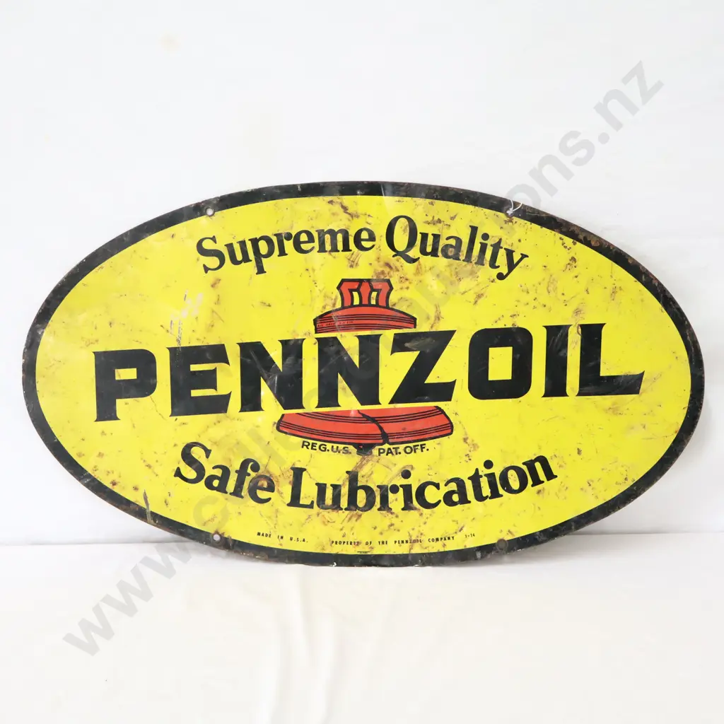 Steel Pennzoil Oval Dated 1974 Image 1++