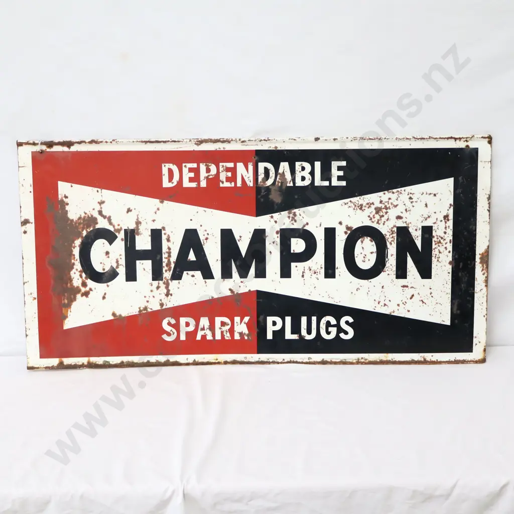 Double Sided Champion Spark Plugs Sign Image 1++