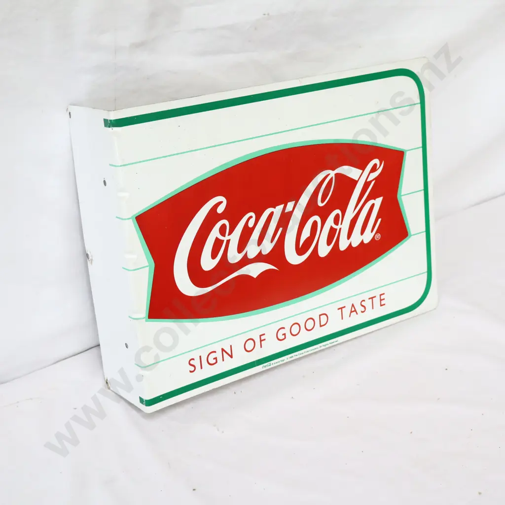 REPRODUCTION Coca Cola Fish Tale Flanged Sign Image 1++
