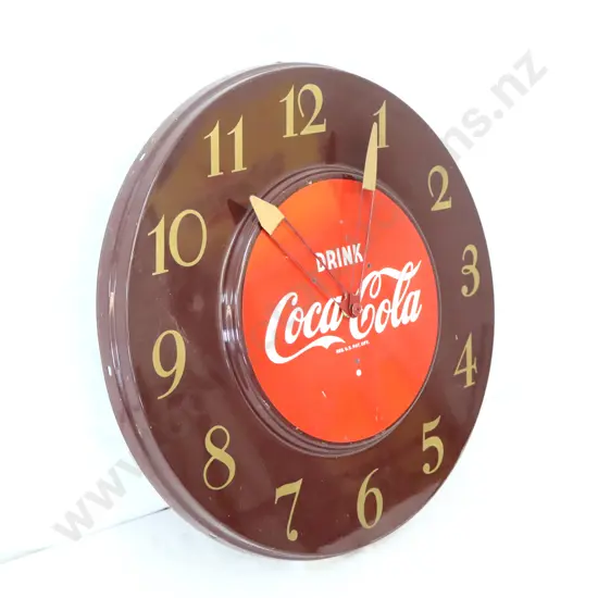 WORKING Pressed Steel Drink Coca Cola Advertising Clock
