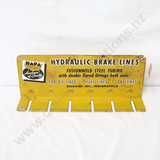 Napa Hydraulics Brake Lines Steel Rack Sign