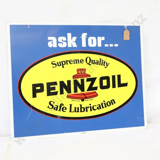 Double Sided Tin Ask For Pennzoil Sign