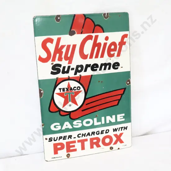 REPRODUCTION Texaco Skychief Supreme Enamel Sign