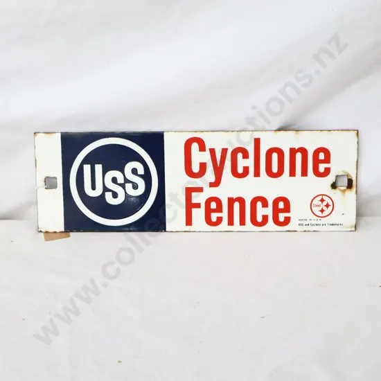 Cyclone Fencing Enamel Sign
