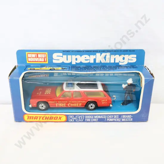 Matchbox SuperKings K -67 Red Dodge Monaco Fire chief set 