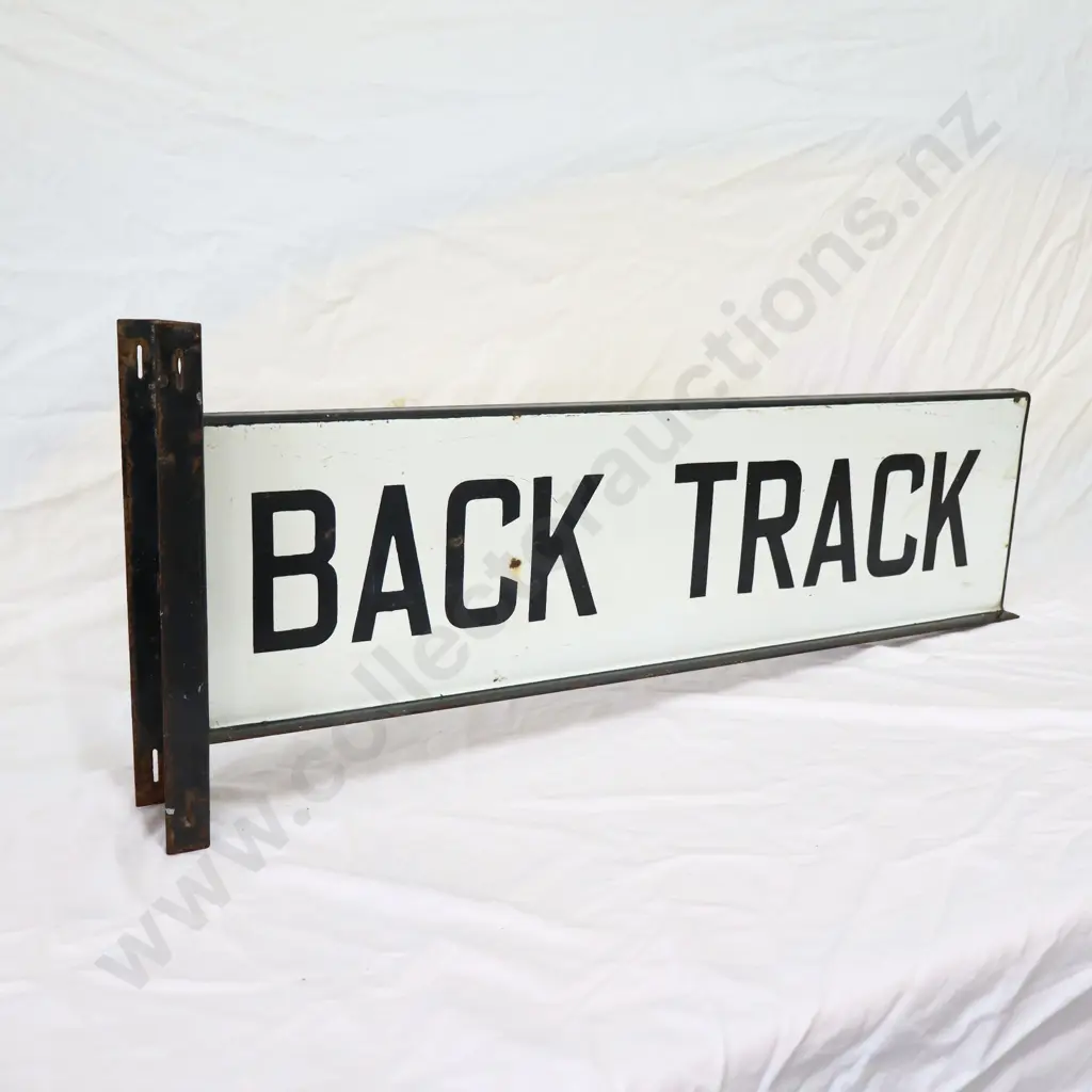 Back Track Enamel Road Sign Image 1++