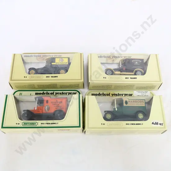 Matchbox models of yesteryear 4Pce  Hoover , Dunlop , Harrods Express & Speelgoed Otten Amsterdam 