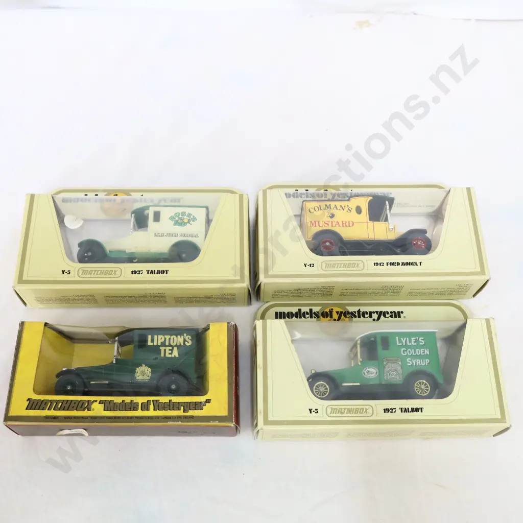 Matchbox models of yesteryear 4 Pce   Liptons tea, Roses Cordial , Lyles Golden Syrup & Colmans mustard  Image 1++